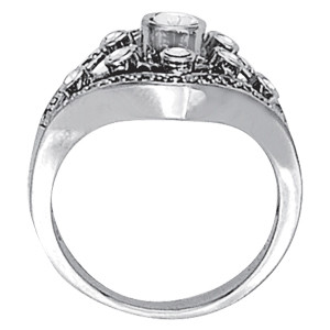 42641-White-1 Right Hand Fashion Ring, Round Shape, in Platinum - 82728