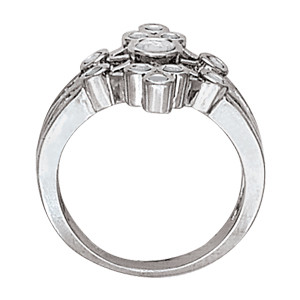 42643-White-1 Right Hand Fashion Ring, Round Shape, in Platinum - 82731