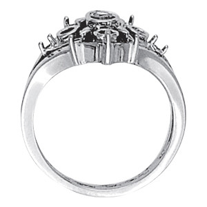 42645-White-1 Right Hand Fashion Ring, Round Shape, in Platinum - 82733