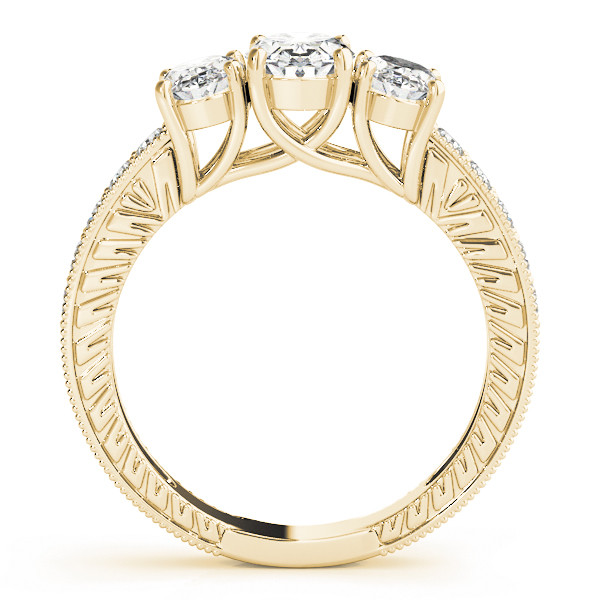 42647-Yellow-1 Three Stone Engagement Ring, Oval Shape, in Yellow Gold - 82737