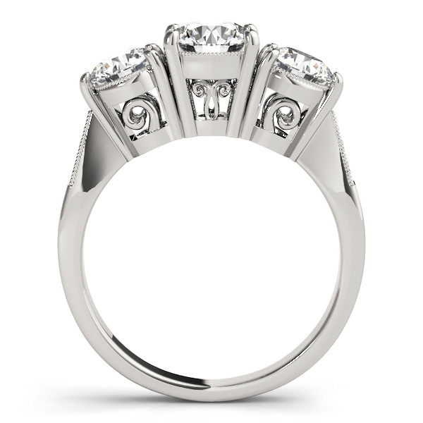 42649-White-1 Three Stone Engagement Ring, Round Shape, in Platinum - 82739