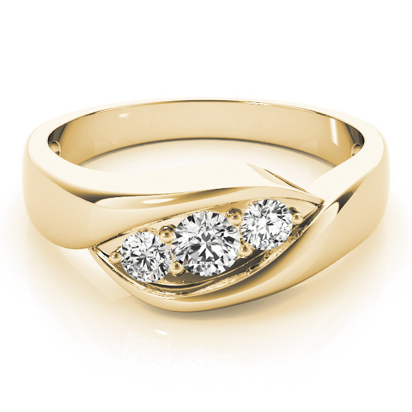 42651-Yellow-2 Three Stone Engagement Ring, Round Shape, in Yellow Gold - 82741