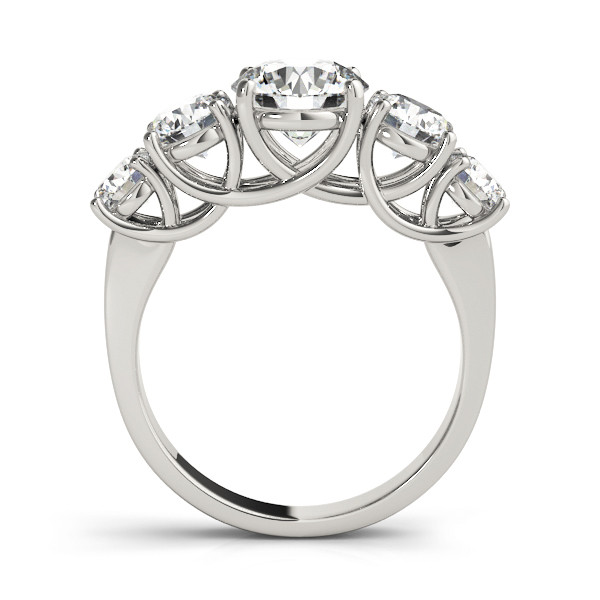 42749-White-1 Prong Set Wedding Ring, Round Shape, in White Gold - 82801