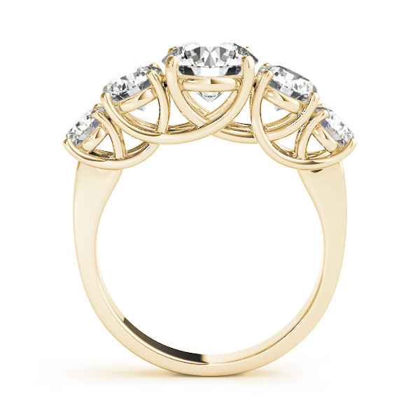 42749-Yellow-1 Prong Set Wedding Ring, Round Shape, in Yellow Gold - 82801