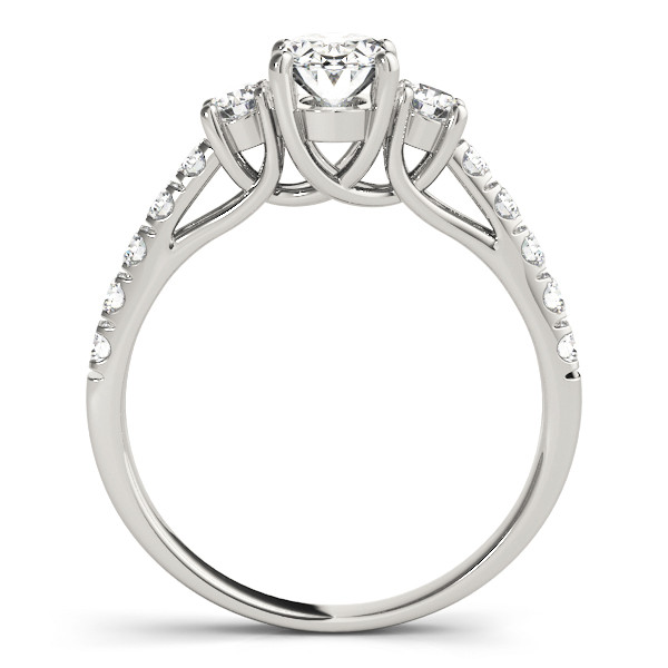 43029-White-1 Three Stone Engagement Ring, Oval Shape, in Sterling Silver - 82941