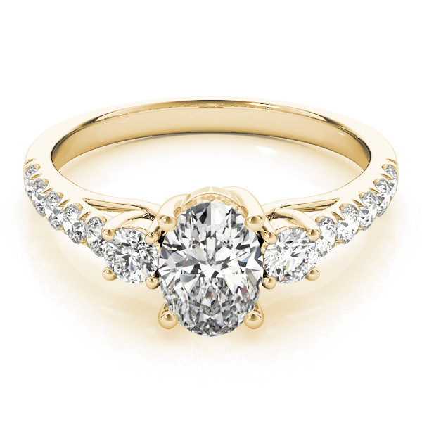 43029-Yellow-2 Three Stone Engagement Ring, Oval Shape, in Yellow Gold - 82941