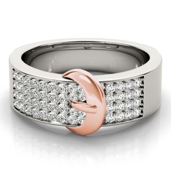 43641-Pink-2 Diamond Fashion Band, in Rose Gold - 83541