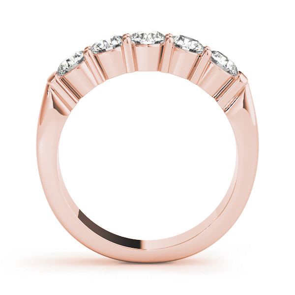 43801-Pink-1 Prong Set Wedding Ring, in Rose Gold - 83709