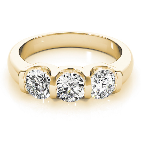 43823-Yellow-2 Three Stone Engagement Ring, Round Shape, in Yellow Gold - 83726