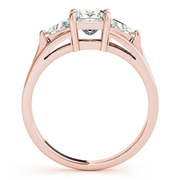 43881-Pink-1 Three Stone Engagement Ring, Square Shape, in Rose Gold - 83770