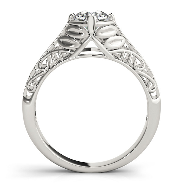 43909-White-1 Antique Engagement Ring, Vintage Style, Shape, in Platinum - 83787
