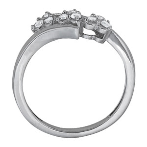 43927-White-1 Heart Style Fashion Ring, in Platinum - 83816