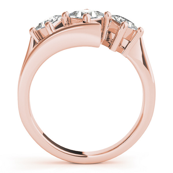 43928-Pink-1 Three Stone Engagement Ring, Square Shape, in Rose Gold - 83817