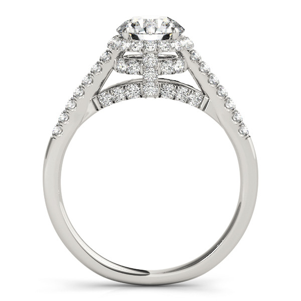 43996-White-1 Halo Engagement Ring, Round Shape, in Platinum - 83884