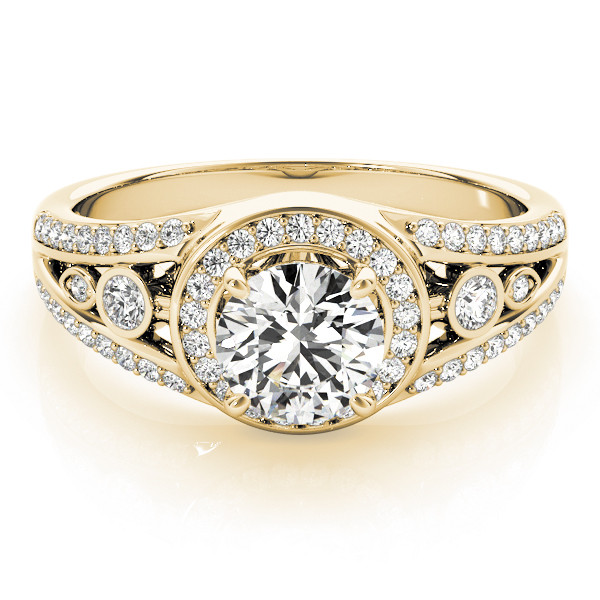 44145-Yellow-2 Halo Engagement Ring, Round Shape, in Yellow Gold - 84058