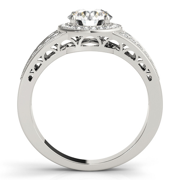 44146-White-1 Halo Engagement Ring, Round Shape, in Sterling Silver - 84059