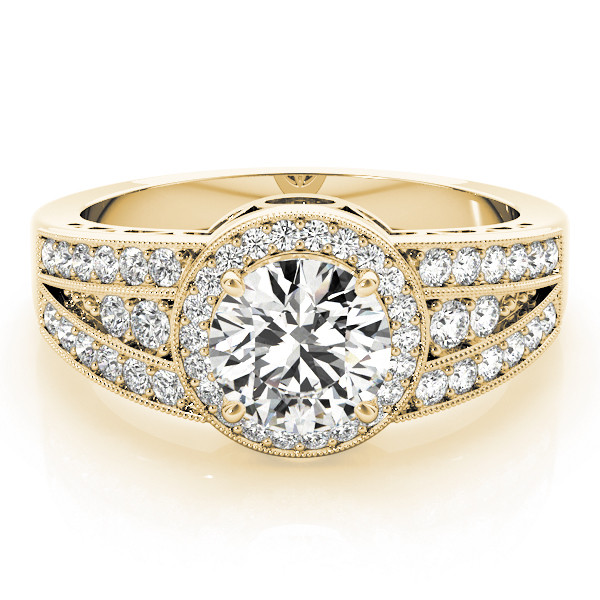 44146-Yellow-2 Halo Engagement Ring, Round Shape, in Yellow Gold - 84059