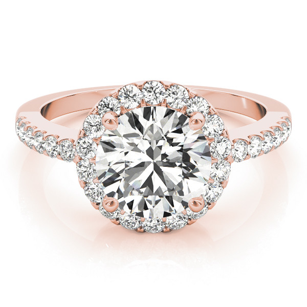 44149-Pink-2 Halo Engagement Ring, Round Shape, in Rose Gold - 84062