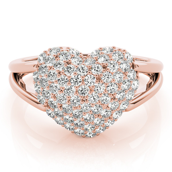 44179-Pink-2 Cluster Fashion Ring, in Rose Gold - 84095