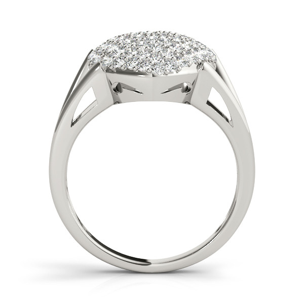 44179-White-1 Cluster Fashion Ring, in Platinum - 84095