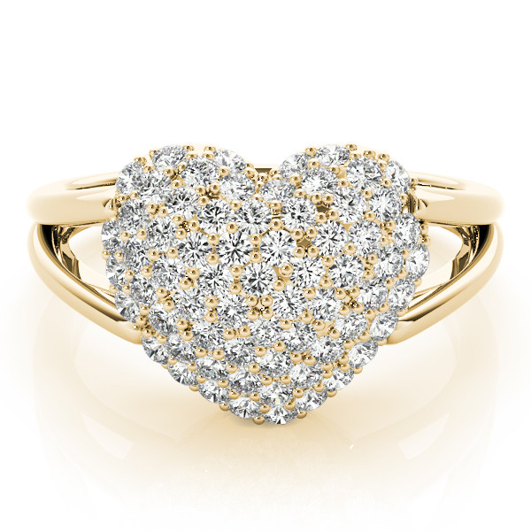 44179-Yellow-2 Cluster Fashion Ring, in Yellow Gold - 84095