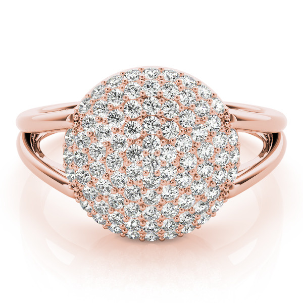 44180-Pink-2 Cluster Fashion Ring, in Rose Gold - 84096
