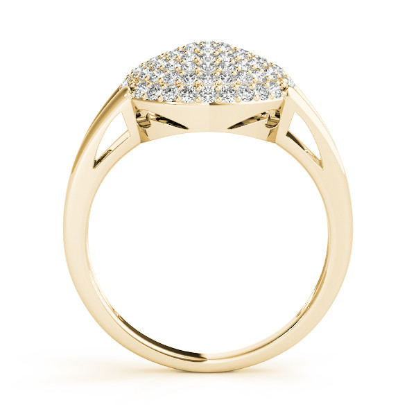 44180-Yellow-1 Cluster Fashion Ring, in Yellow Gold - 84096