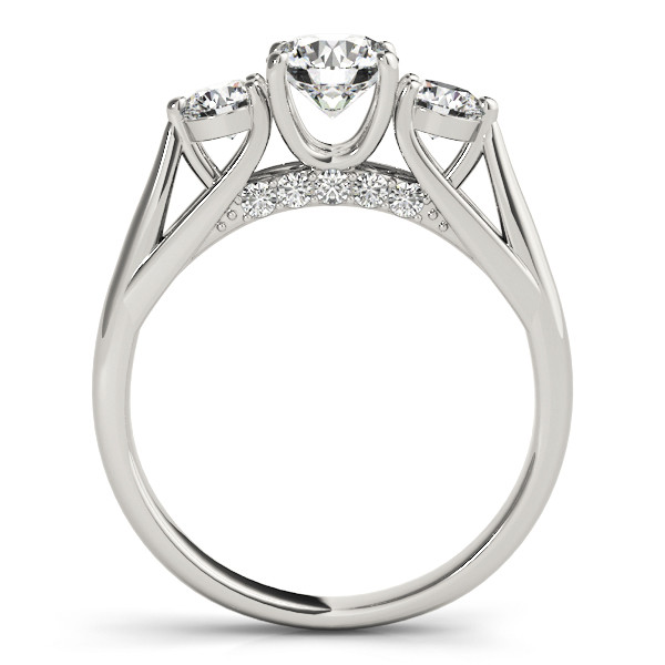 44208-White-1 Three Stone Engagement Ring, Round Shape, in Platinum - 84124