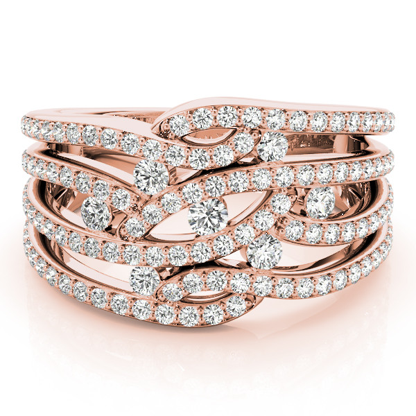 44213-Pink-2 Diamond Fashion Ring, in Rose Gold - 84129