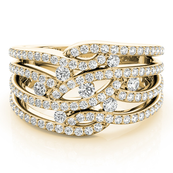 44213-Yellow-2 Diamond Fashion Ring, in Yellow Gold - 84129