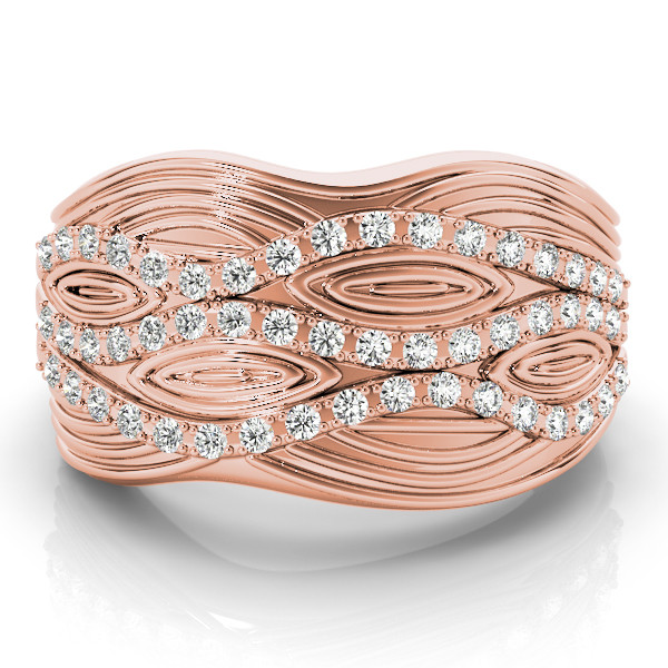44239-Pink-2 Diamond Fashion Ring, in Rose Gold - 84156