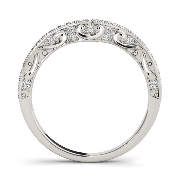 44393-White-1 Curverd Wedding Ring, in Platinum - 84329