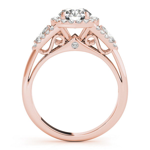 44395-Pink-1 Halo Engagement Ring, Round Shape, in Rose Gold - 84334