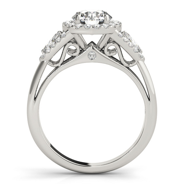 44395-White-1 Halo Engagement Ring, Round Shape, in Sterling Silver - 84334