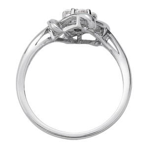44411-White-1 Love Knot Fashion Ring, in Platinum - 84347