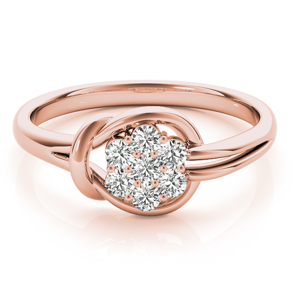 44413-Pink-2 Love Knot Fashion Ring, in Rose Gold - 84349
