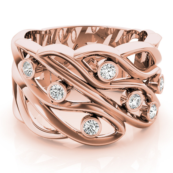 44754-Pink-2 Diamond Fashion Ring, in Rose Gold - 84503