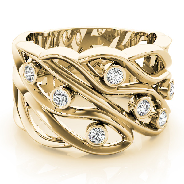 44754-Yellow-2 Diamond Fashion Ring, in Yellow Gold - 84503