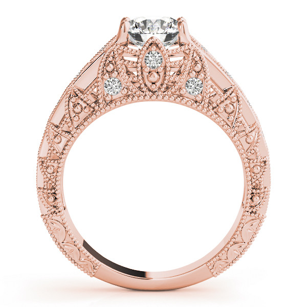 44781-Pink-1 Antique Engagement Ring, Vintage Style, Shape, in Rose Gold - 84517