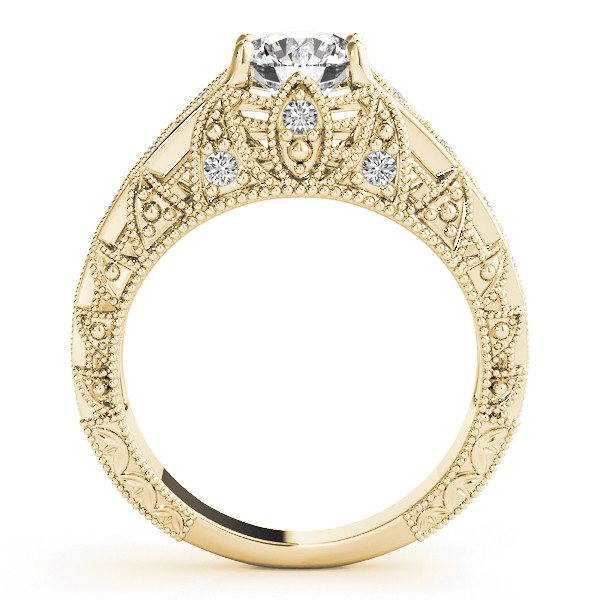 44781-Yellow-1 Antique Engagement Ring, Vintage Style, Shape, in Yellow Gold - 84517
