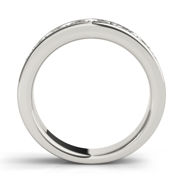 45730-White-1 Channel Set Wedding Ring, in White Gold - F1314