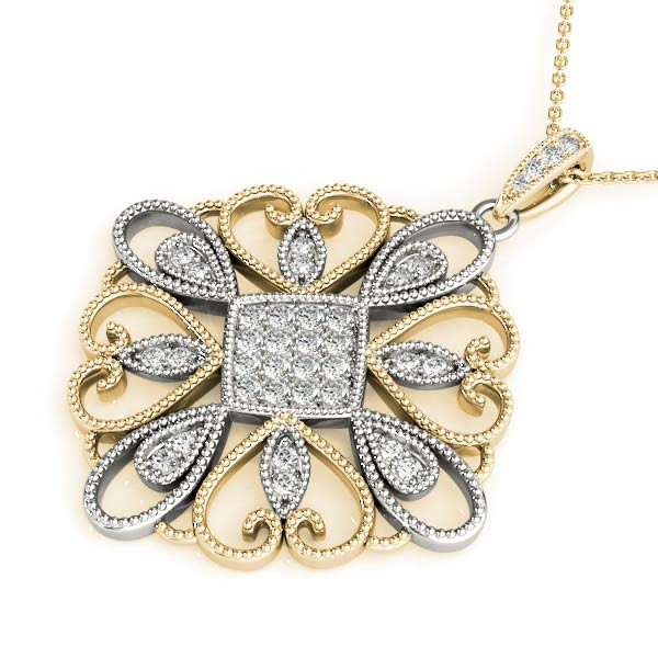 49400-Yellow-1 Fashion Diamond Pendant, in Yellow Gold - 32371