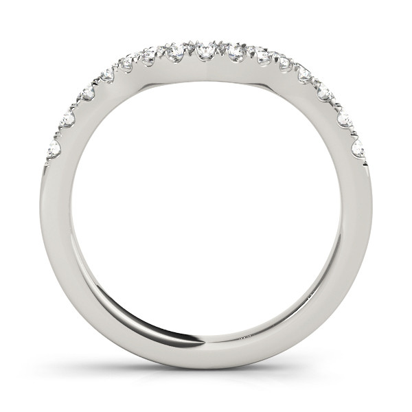 49594-White-1 Curverd Wedding Ring, in Platinum - 50885