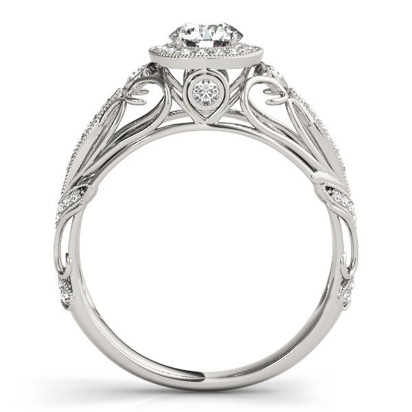 49626-White-1 Vintage Engagement Ring, Round Shape, in White Gold - 84681