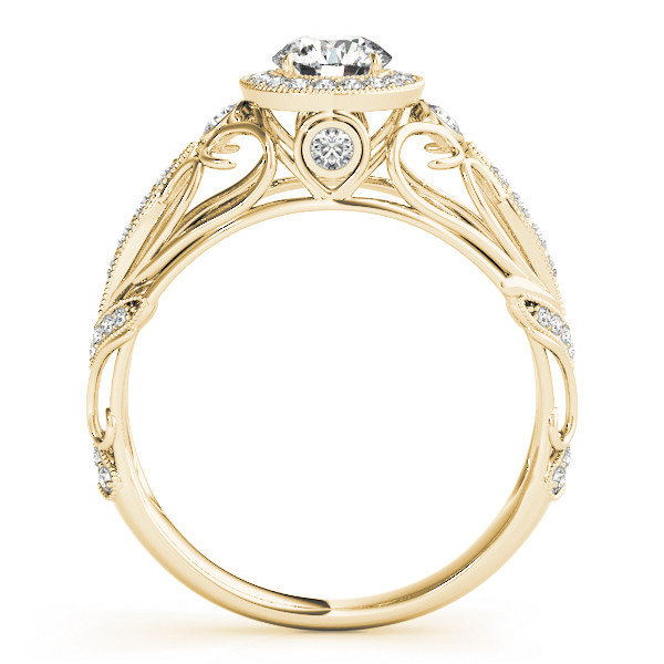49626-Yellow-1 Vintage Engagement Ring, Round Shape, in Yellow Gold - 84681