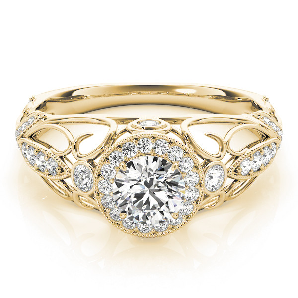 49626-Yellow-2 Vintage Engagement Ring, Round Shape, in Yellow Gold - 84681
