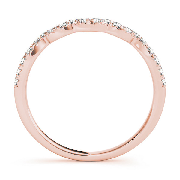 49629-Pink-1 Curverd Wedding Ring, in Rose Gold - 50825