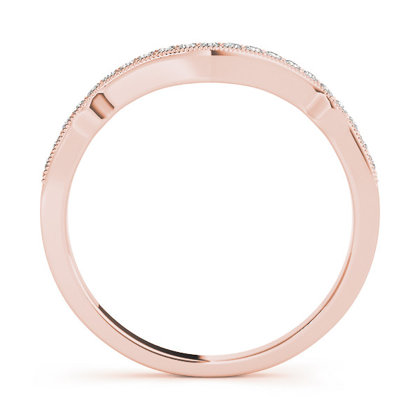 49648-Pink-1 Curverd Wedding Ring, in Rose Gold - 50858