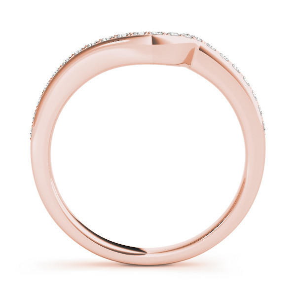 49650-Pink-1 Curverd Wedding Ring, in Rose Gold - 50860