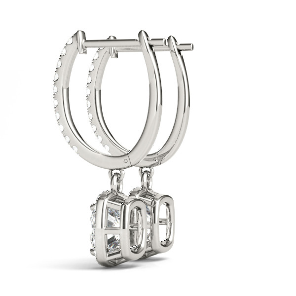 50266-White-1 Halo Earrings, Cushion Shape, in Sterling Silver - 40998